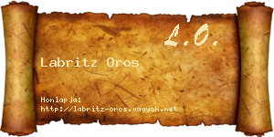 Labritz Oros névjegykártya